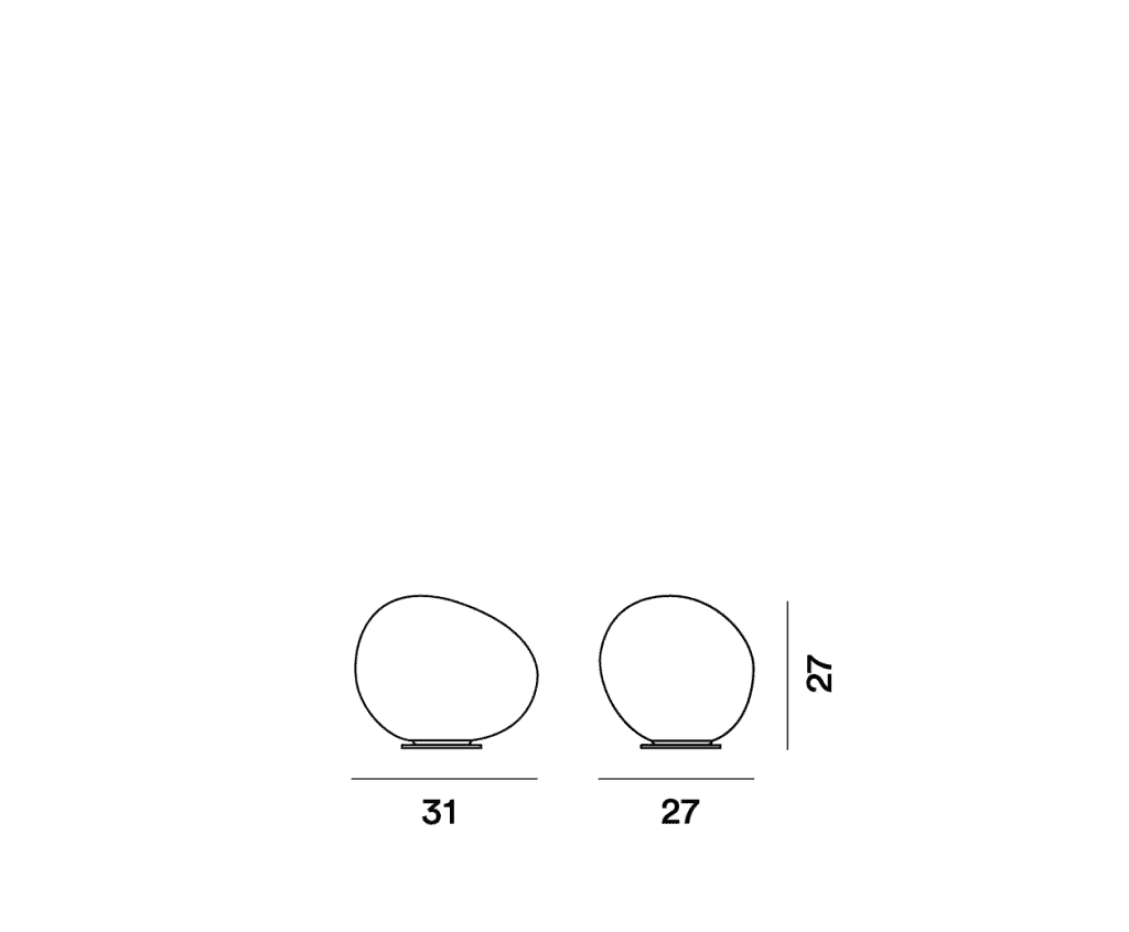 Poly Gregg Table Lamp by Foscarini: Modern table lamp with a round white shade and black base in contemporary style.